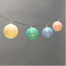 Фонарики Тайские пудра 1,5 м, прозрачный ПВХ, 10 LED, теплый белый, питание 2 х АА батарейки не в комплекте