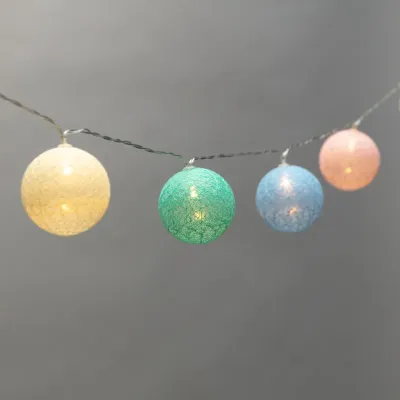 Фонарики Тайские пудра 1,5 м, прозрачный ПВХ, 10 LED, теплый белый, питание 2 х АА батарейки не в комплекте