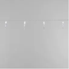 Гирлянда светодиодная Сосульки 1,5 м, 10 LED, прозрачный ПВХ, свечение белый, 2 х АА батарейки не в комплекте