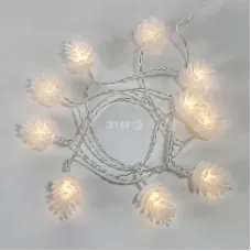 Гирлянда светодиодная Шишки 1,5 м, 10 LED, прозрачный ПВХ, свечение теплый белый, 2 х АА батарейки не в комплекте