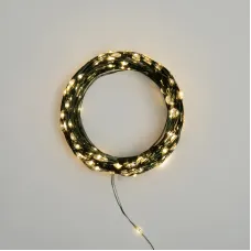 Гирлянда светодиодная Роса с контроллером 30 м 300 LED теплый белый IP20 230 В зеленый провод