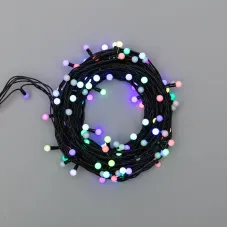 Гирлянда Мультишарики 13мм, 20 м, 200 LED RGB, черный ПВХ, IP65, быстрая смена цвета, 230В соединяется NEON-NIGHT (нужен шнур питания 303-500)