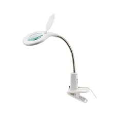 Лупа настольная 3D+12D 60 LED, прищепка, белая