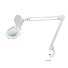 Лупа на струбцине 5D с подсветкой 56 SMD LED, d-127мм, белая