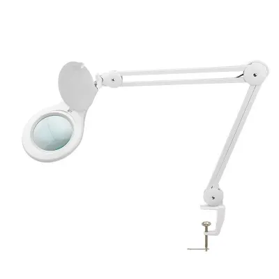 Лупа на струбцине 5D с подсветкой 56 SMD LED, d-127мм, белая