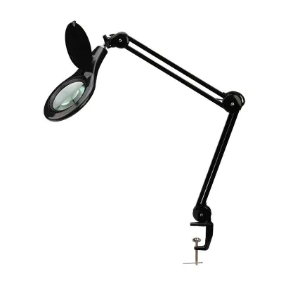 Лупа на струбцине 5D, 56 LED, d-127мм, черная