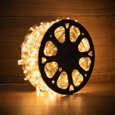 Гирлянда LED клип-лайт 12 V, прозрачный ПВХ, 150 мм, диодов тёплый белый, Flashing белый