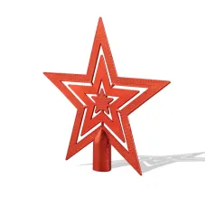 Верхушка на елку Звезда 20 см красный цвет