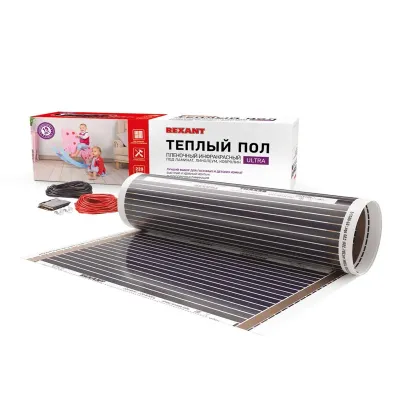 Теплый пол пленочный Ultra RXM 220, площадь 10 кв м, 0.5х20 м, 2200 Вт, REXANT