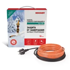 Кабель греющий саморегулирующийся  10HTM2-CT, в трубу, 15 м/150 Вт, REXANT