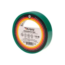 Изолента ПВХ KRANZ 0.13х15 мм, 10 м, зеленая 10шт