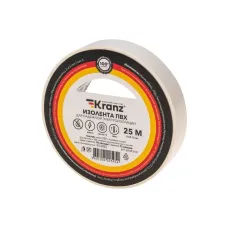 Изолента ПВХ KRANZ 0.13х15 мм, 25 м, белая