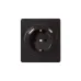 Розетка ROUND одинарная с/з скрытой установки з/ш 16А с USB A+C быстрой зарядки 5В/3А механизм оникс