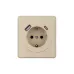 Розетка ROUND одинарная с/з скрытой установки з/ш 16А с USB A+C быстрой зарядки 5В/3А механизм шелк