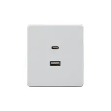 Розетка USB ROUND A+C 3А функция быстрой зарядки механизм перламутр