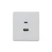 Розетка USB ROUND A+C 3А функция быстрой зарядки механизм перламутр Розетка USB ROUND A+C 3А функция быстрой зарядки механизм перламутр