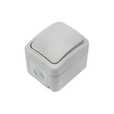 Переключатель проходной мини IP54, о/у, серый