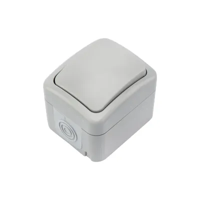 Переключатель проходной мини IP54, о/у, серый