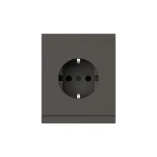 Розетка SETE 1-ая с/з с/у, со шторками 16А графит IP20/IP44
