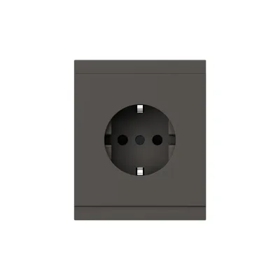 Розетка SETE 1-ая с/з с/у, со шторками 16А графит IP20/IP44