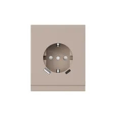 Розетка SETE 1-ая с/з с/у з/ш 16А с USB A+C быстрой зарядки 5В/3А кашемир IP20/IP44