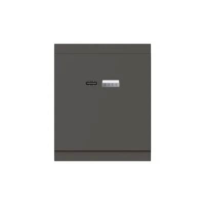 Розетка SETE USB-A+Type-C 3А с функцией быстрой зарядки графит IP20/IP44