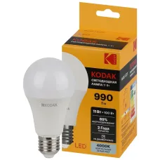 Лампа светодиодная LED 11Вт 990Лм 4000К E27 A60 Груша KODAK A60-11W-840-E27 K