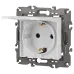 14-2103-01 ЭРА Розетка 2P+E Schuko со шторками с крышкой, 16A-250В, IP20, Эра Elegance, белый (10/10