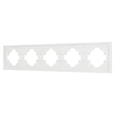 Рамка пластиковая FRM-TENDO-SFPL-5-WH, Белый, 5 постов
