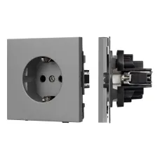 Механизм электрической розетки SCT-TENDO-MEU1-PL-GR 230V, 16A, Серый, 1 пост