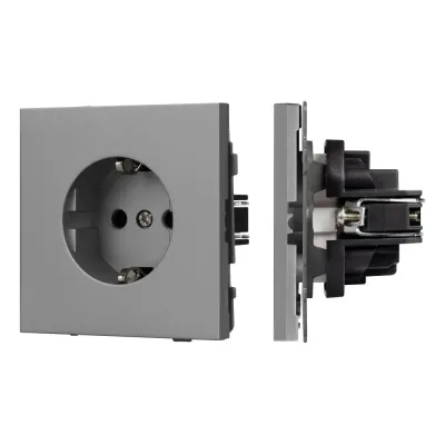 Механизм электрической розетки SCT-TENDO-MEU1-PL-GR 230V, 16A, Серый, 1 пост
