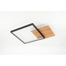 Светильник потолочный светодиодный ЭРА Модерн Ferre CLL-1-60-RC BK+Wood с ДУ 60W 3000-6500К черный/дерево