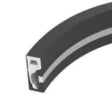 Профиль силиконовый WPH-FLEX-0616-SIDE-S9-5m FULL BLACK (Силикон)