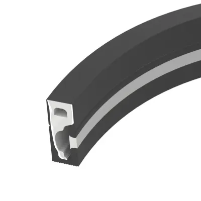 Профиль силиконовый WPH-FLEX-0616-SIDE-S9-5m FULL BLACK (Силикон)