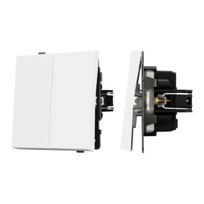 Механизм выключателя двухклавишный непроходной SWT-TENDO-MK02-PL-WH 230V, 10A, Белый, 1 пост