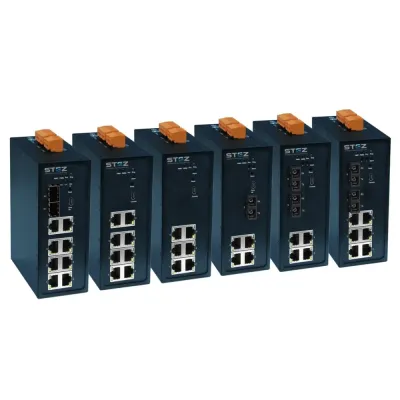 Коммутатор промышленный управляемый PoE DIN 8 портов 10/100/1000 Мбит/с RJ45 PoE 4 порта 1000 Мбит/с SFP 48VDC резервированное питание STEZ3308G-4GSFP-POE