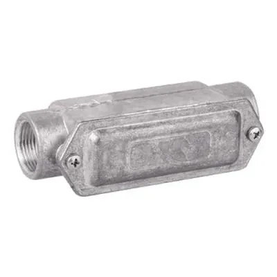 Коробка протяжная алюминиевая, 2 ввода 180?, М32х1,5 ,IP55, 146х45х57мм
