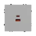 Розетка USB NOBE тип A+C SCT-MUAC-SFPL-FC-IS 65Вт, QC3 софт-тач никель 1 пост