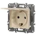 14-2103-02 ЭРА Розетка 2P+E Schuko со шторками с крышкой, 16A-250В, IP20, Эра Elegance, сл.кость (10