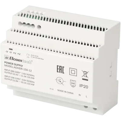 Источник питания на DIN рейку  AC/DC 135W вход 100-240V,выход 12V 11,3A AD
