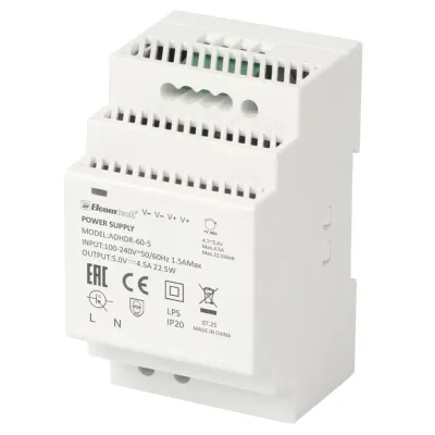 Источник питания на DIN рейку  AC/DC 22,5W вход 100-240V,выход 4,5V 4,5A AD