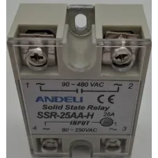 реле твердотельное SSR-25AA-H 25A Управляющее напряжение 80-250V AC 90-480V AC