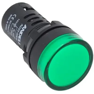 Лампа ad16-22ds led матрица d22 мм зеленый 24в ac/dc