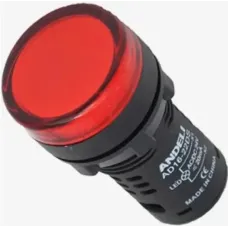Лампа AD16-22DS LED матрица отверстие d22мм красный 220В AC/DC
