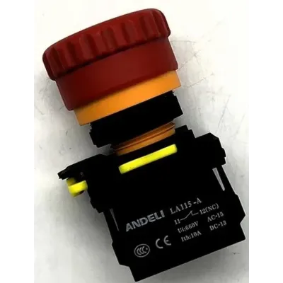 Кнопка LA115-A5-01ZF/14 Грибок красная 1НЗ без фикс. AC220V IP65