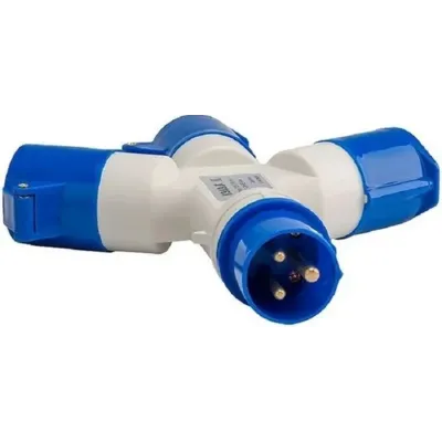 Розетка трехлучевая am-1013 16a 220в 2p+e ip44