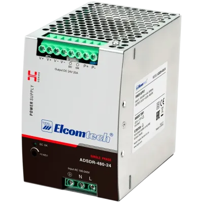 Источник питания на DIN рейку  AC/DC 480W вход 100-240V,выход 24V 20A AD