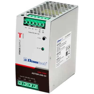 Источник питания на DIN рейку  AC/DC 240W вход 340-550V,выход 24V 10A AD