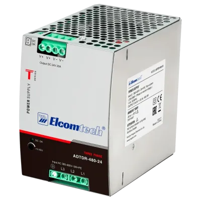 Источник питания на DIN рейку  AC/DC 480W вход 340-550V,выход 24V 20A AD