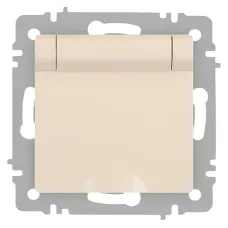 Розетка Intro Accent 6-203-02 2P+E Schuko с крышкой, 16А-250В, IP20, СУ, сл.кость
